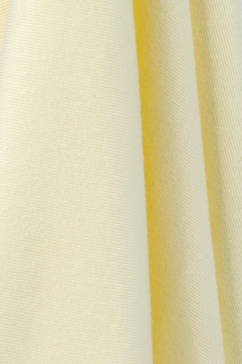 Smooth drape lemon cream colored baby burp cloth with OURS logo